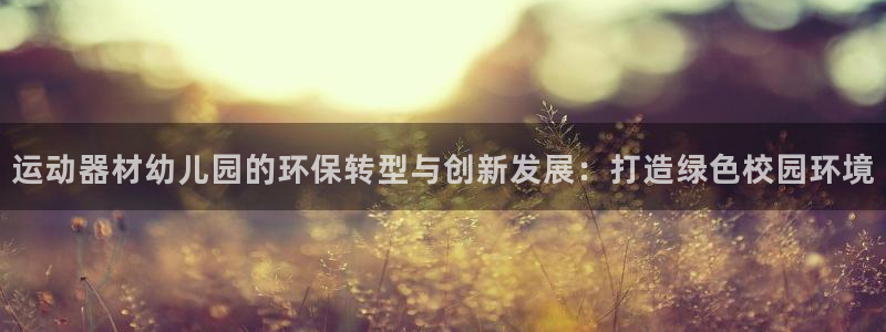 征途国际娱乐是那个系列的台子：运动器材幼儿园的环保转